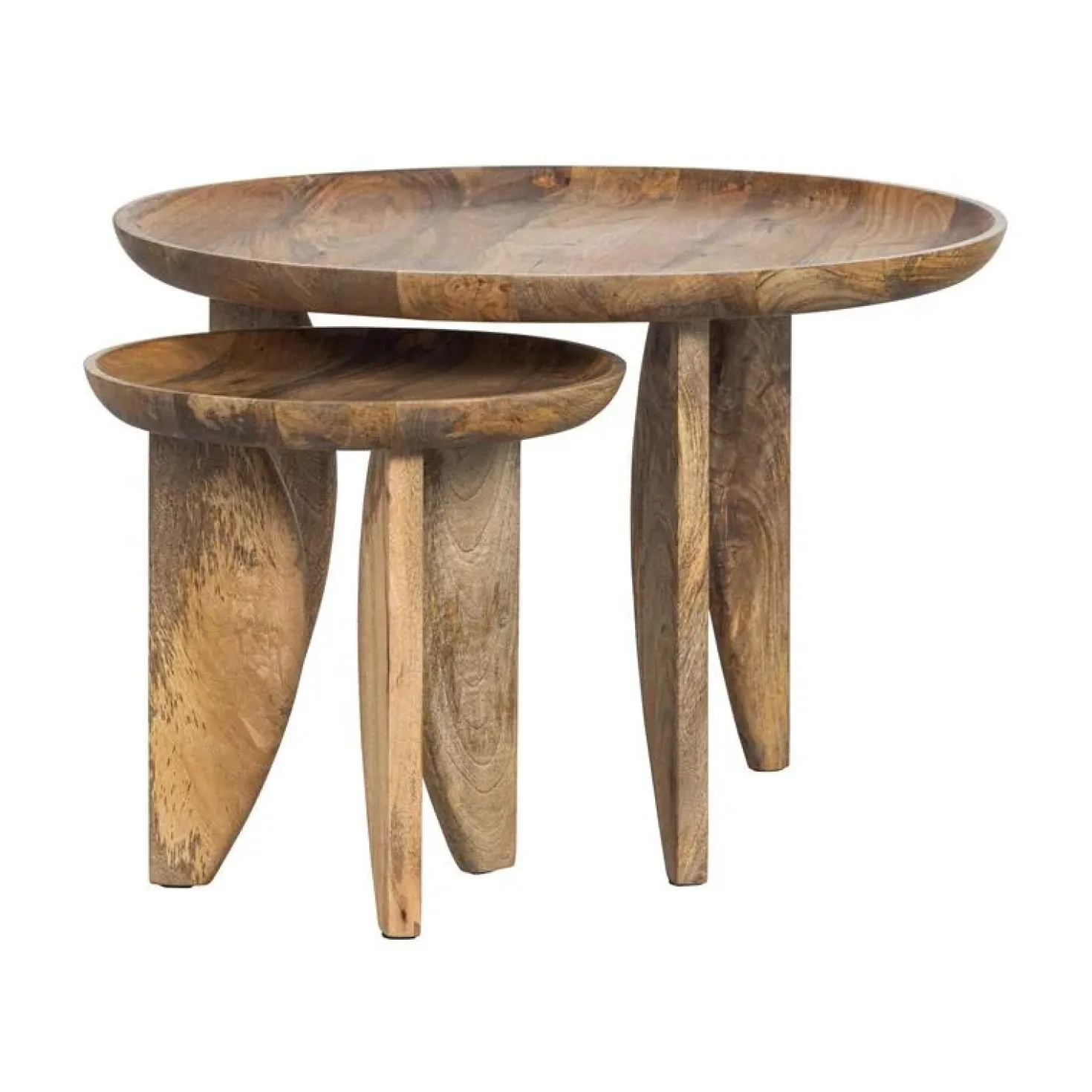 High Heels Bijzettafels mangohout naturel set van 2