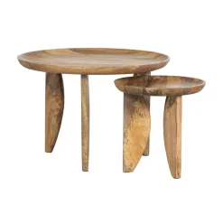 High Heels Bijzettafels mangohout naturel set van 2