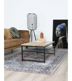Hoomay vloerkleed vintage rechthoek rood/blauw
