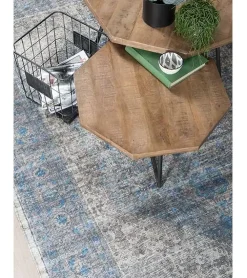 Hoomay vloerkleed vintage rechthoek groen/blauw