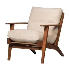 Houston Fauteuil bouclé/hout naturel