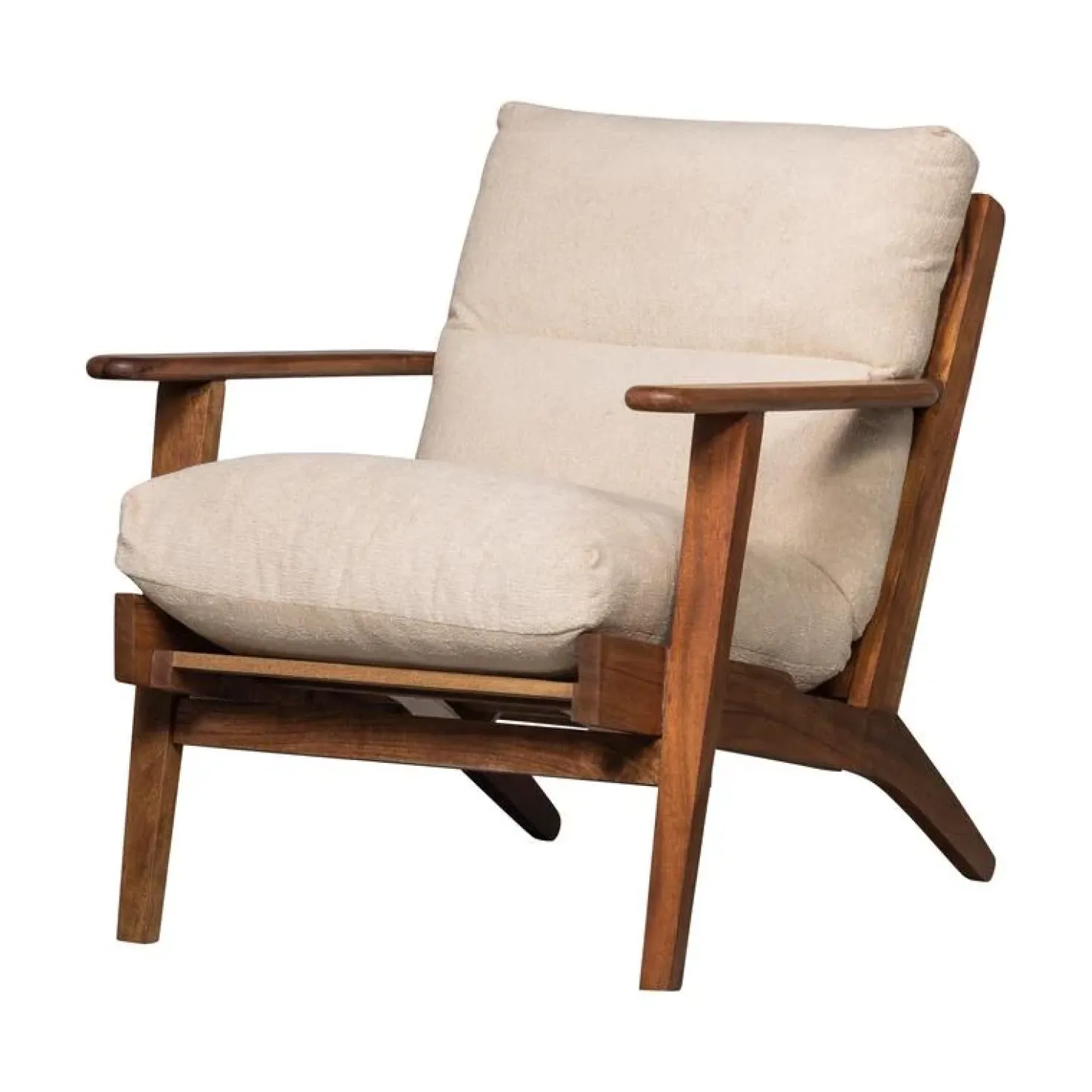 Houston Fauteuil bouclé/hout naturel