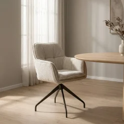 Hugo Eetkamerstoel Beige stof