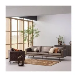 Ian Handgeweven vloerkleed wol/katoen bruin 170x240cm