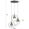 Indra 3-lichts Hanglamp getrapt Smoke