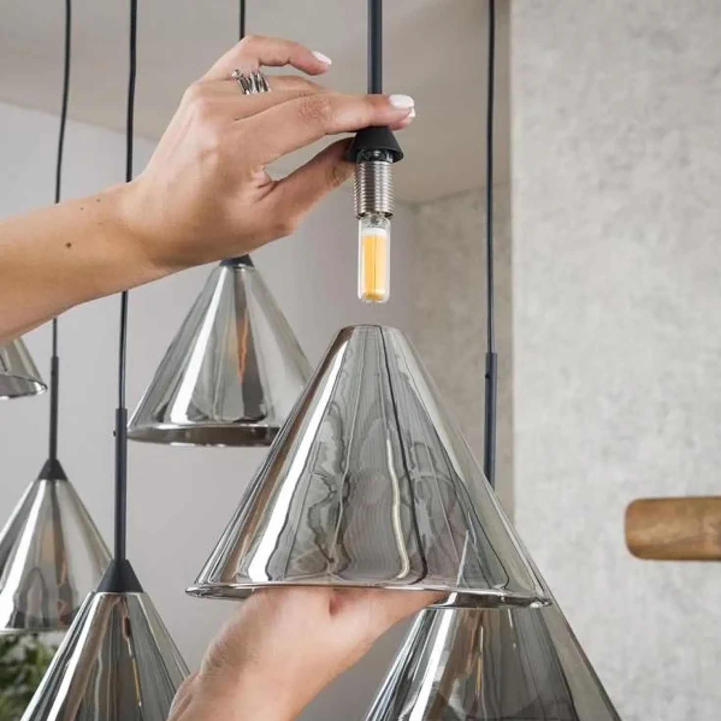 Indra 9-lichts Hanglamp Smoke
