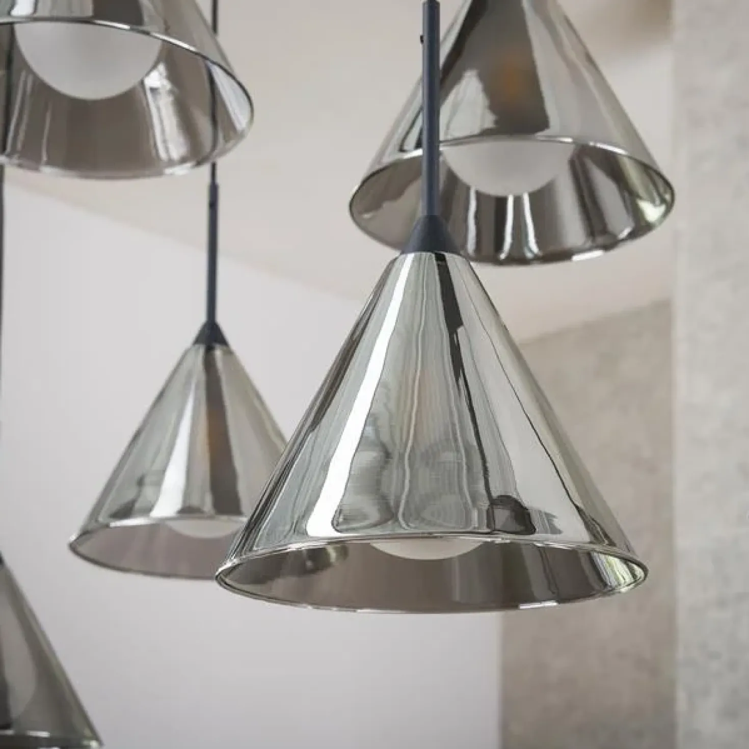 Indra 9-lichts Hanglamp Smoke