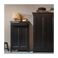 Isabel Brocante kast grenen zwart 118cm