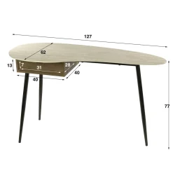 Isabella Kaptafel 1 lade travertin 127cm