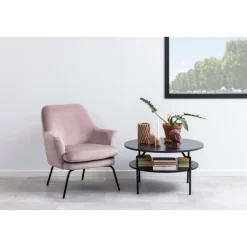 Isandro Salontafel Rond Zwart 80cm