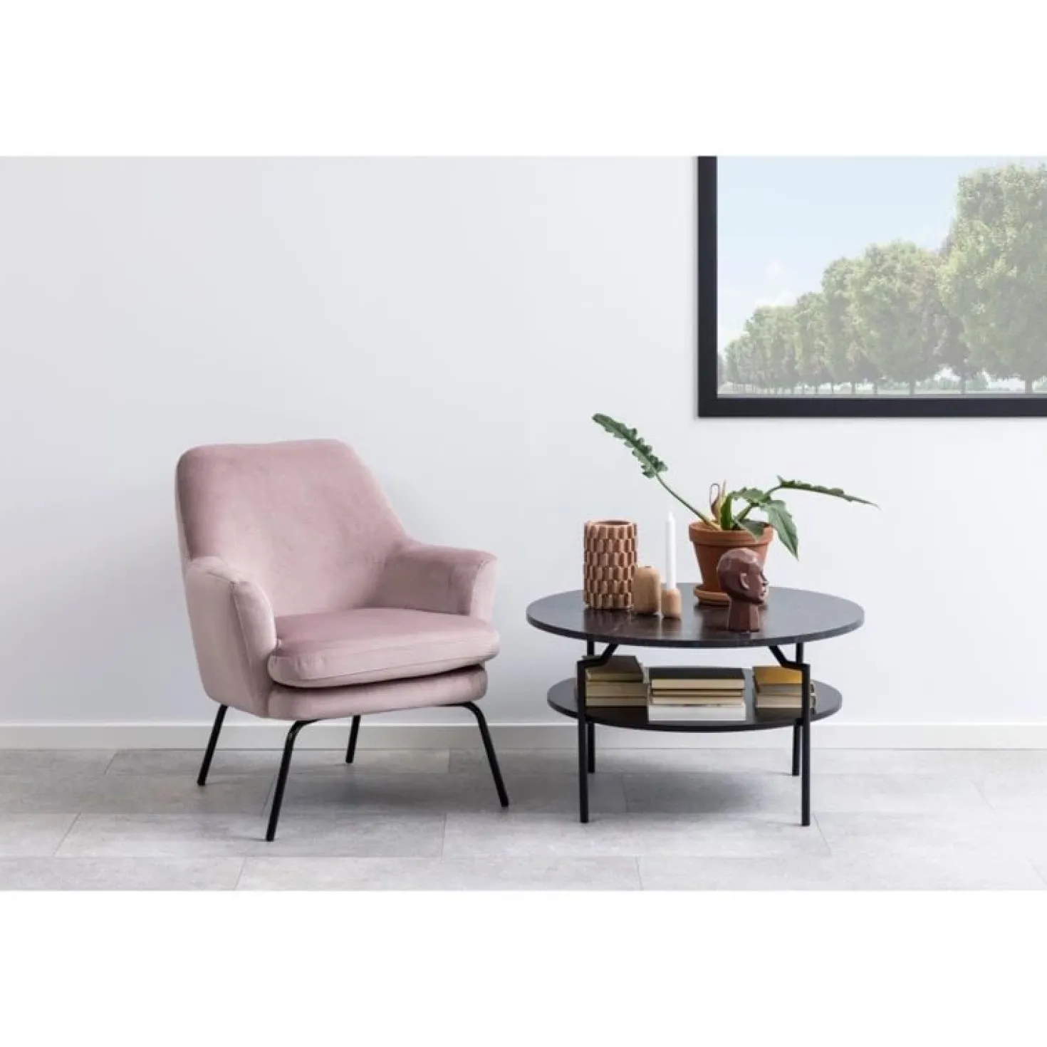 Isandro Salontafel Rond Zwart 80cm