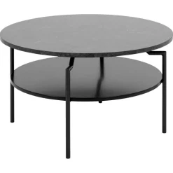 Isandro Salontafel Rond Zwart 80cm