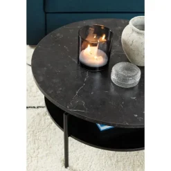 Isandro Salontafel Rond Zwart 80cm