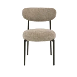 Jaimy Eetkamerstoel Boucle zand-bruin