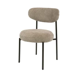 Jaimy Eetkamerstoel Boucle zand-bruin