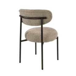 Jaimy Eetkamerstoel Boucle zand-bruin