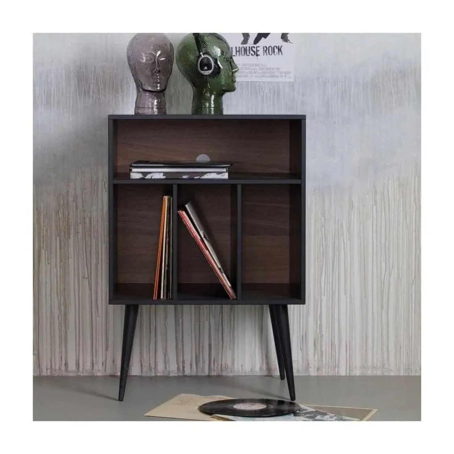 James Kastje zwart/walnoot 60cm
