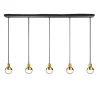 James 5-lichts hanglamp goud