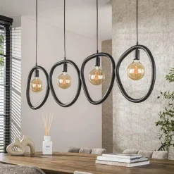 Jane 4-lichts Hanglamp Artic zwart
