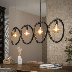 Jane 4-lichts Hanglamp Artic zwart