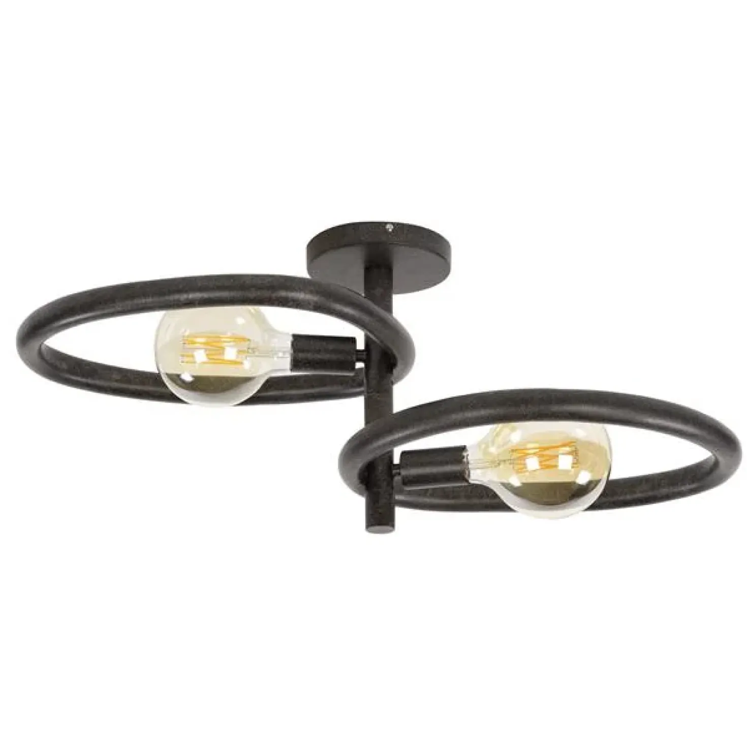 Jane 2-lichts Plafondlamp Artic zwart
