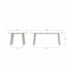 Janne Uitschuifbare eettafel rond eiken dakargrau 120/160/200cm