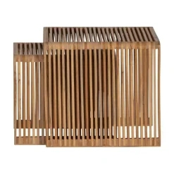 Jasmijn Bijzettafel recycled teak naturel set van 2