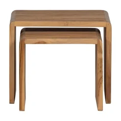 Jasmijn Bijzettafel recycled teak naturel set van 2