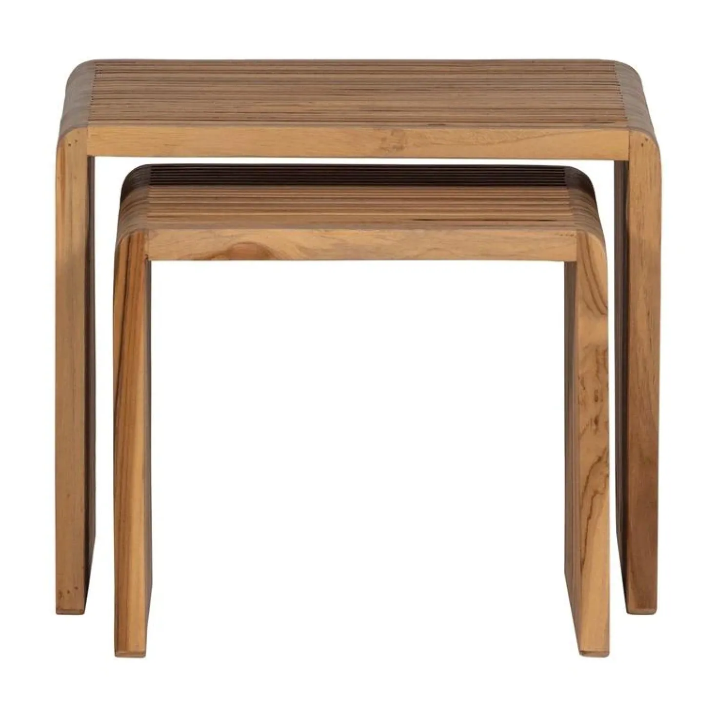 Jasmijn Bijzettafel recycled teak naturel set van 2