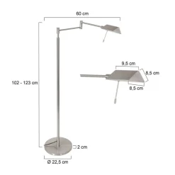 Jasmijn 1-lichts Booglamp Staal