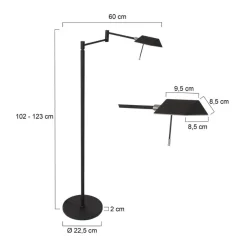Jasmijn 1-lichts Booglamp Zwart