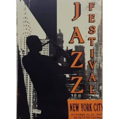 Jazz Festival New York - metalen bord