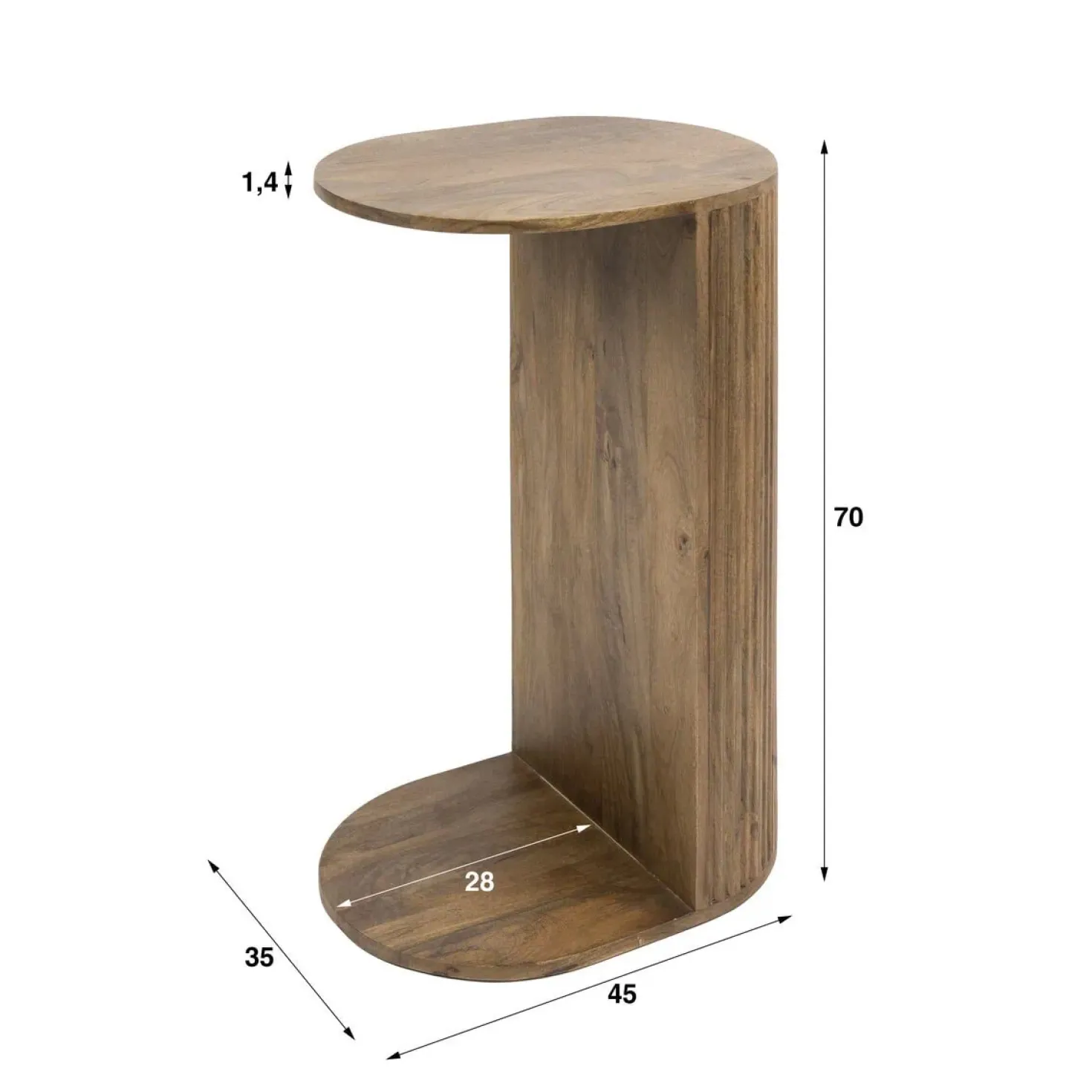 Jean Bijzettafel Mangohout 35cm