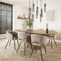 Jean Eettafel Deens ovaal Mangohout 215cm