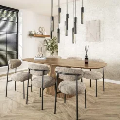 Jean Eettafel Deens ovaal Mangohout 215cm