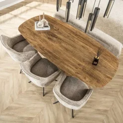 Jean Eettafel Deens ovaal Mangohout 215cm