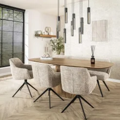 Jean Eettafel Deens ovaal Mangohout 215cm