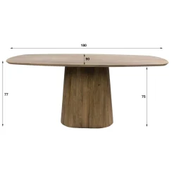 Jean Eettafel Deens ovaal Mangohout 180cm