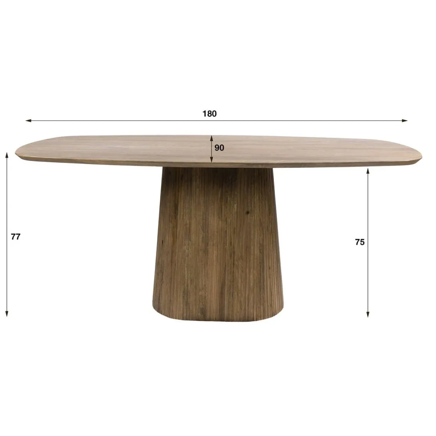 Jean Eettafel Deens ovaal Mangohout 180cm