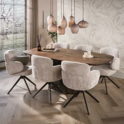 Jennie Eettafel deens ovaal Bruin 215cm