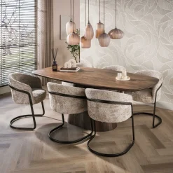 Jennie Eettafel deens ovaal Bruin 215cm