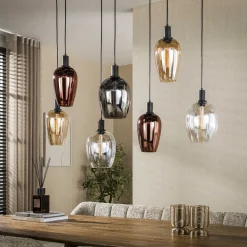 Jenny 7-lichts Hanglamp Meerkleurig glas