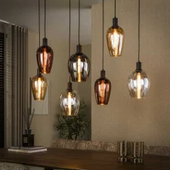 Jenny 7-lichts Hanglamp Meerkleurig glas
