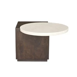 Jessie Bijzettafel Bruin Marmer 60 cm