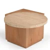 Jessie Bijzettafel Mangohout Travertin 60 cm