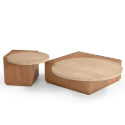 Jessie Salontafel Mangohout Travertin 103 cm