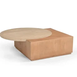 Jessie Salontafel Mangohout Travertin 103 cm