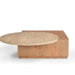 Jessie Salontafel Mangohout Travertin 103 cm
