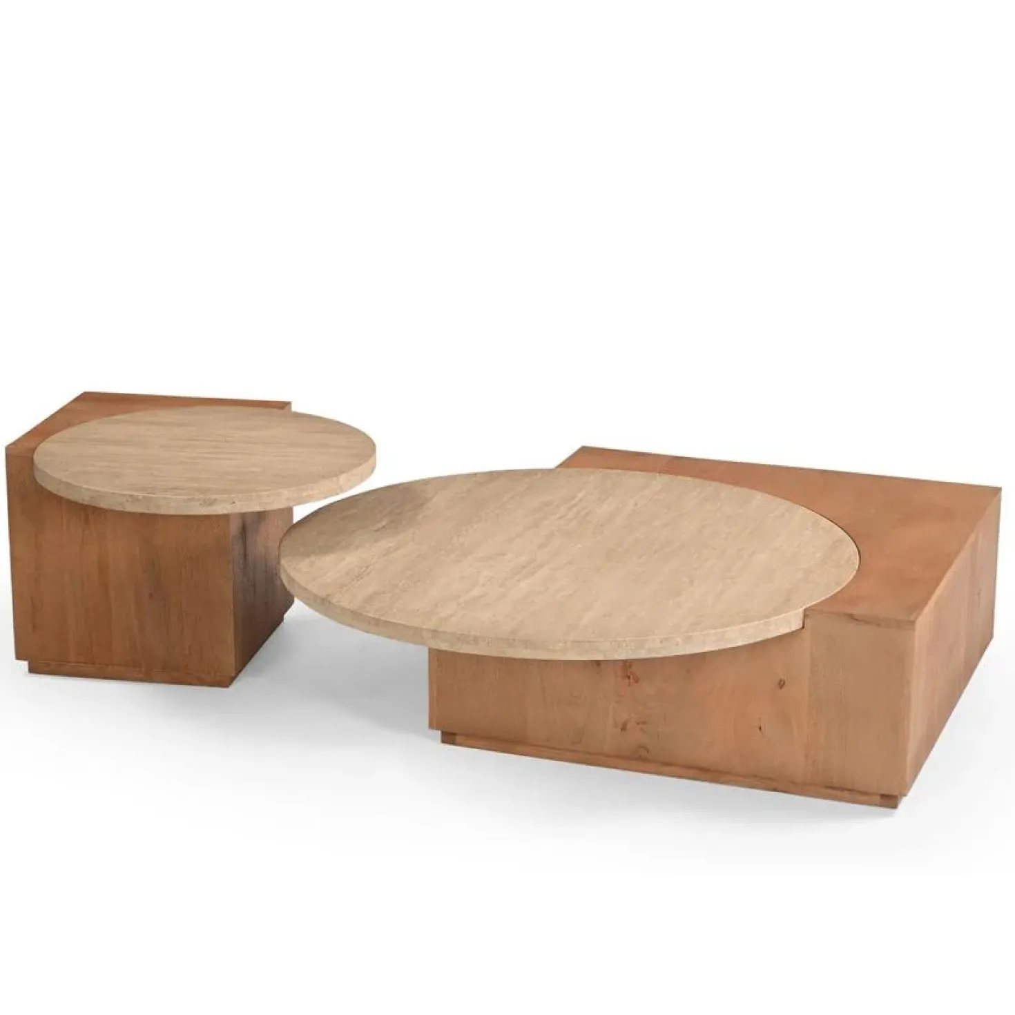 Jessie Salontafel Mangohout Travertin 103 cm