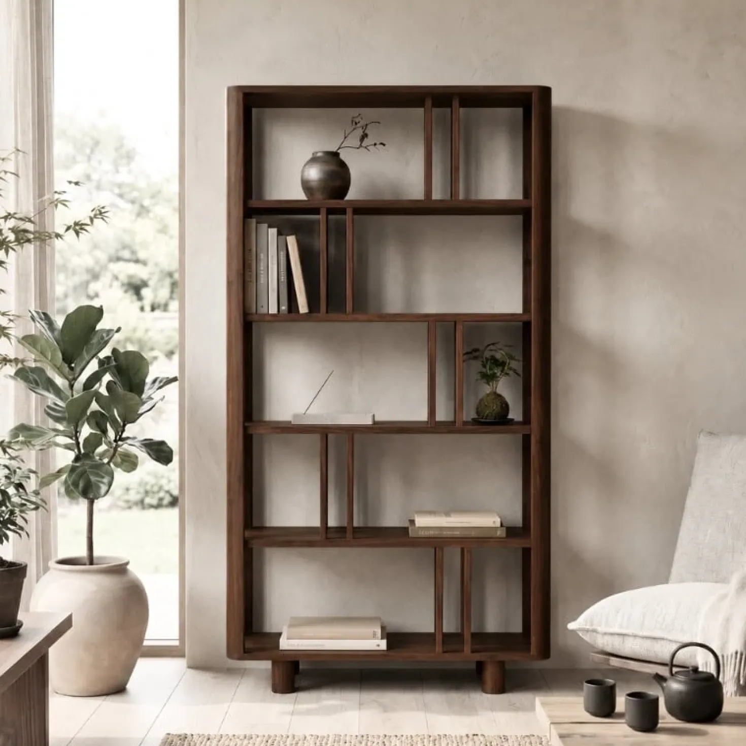 Jessy Open kast walnoot 110cm